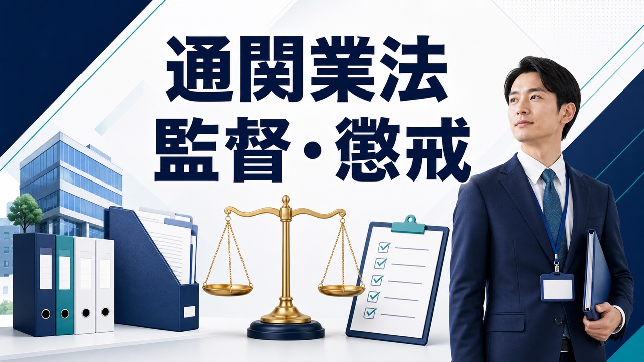 通関業者への監督と通関士への懲戒を対比したアイキャッチ