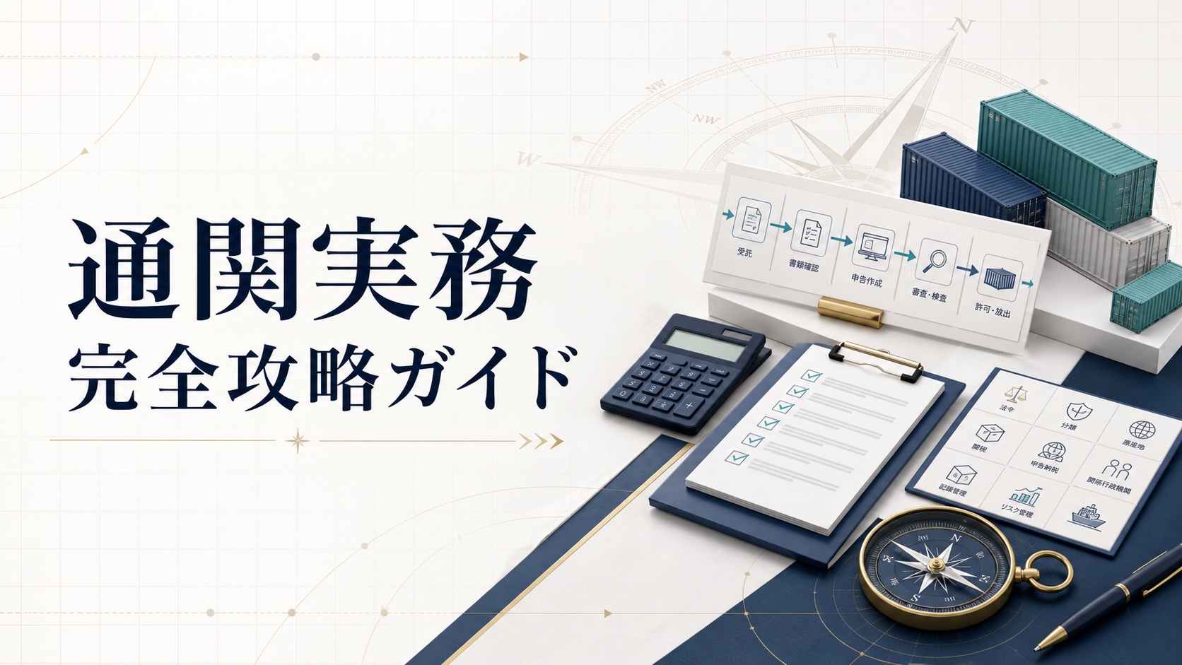 通関実務の計算・申告書攻略を示すアイキャッチ