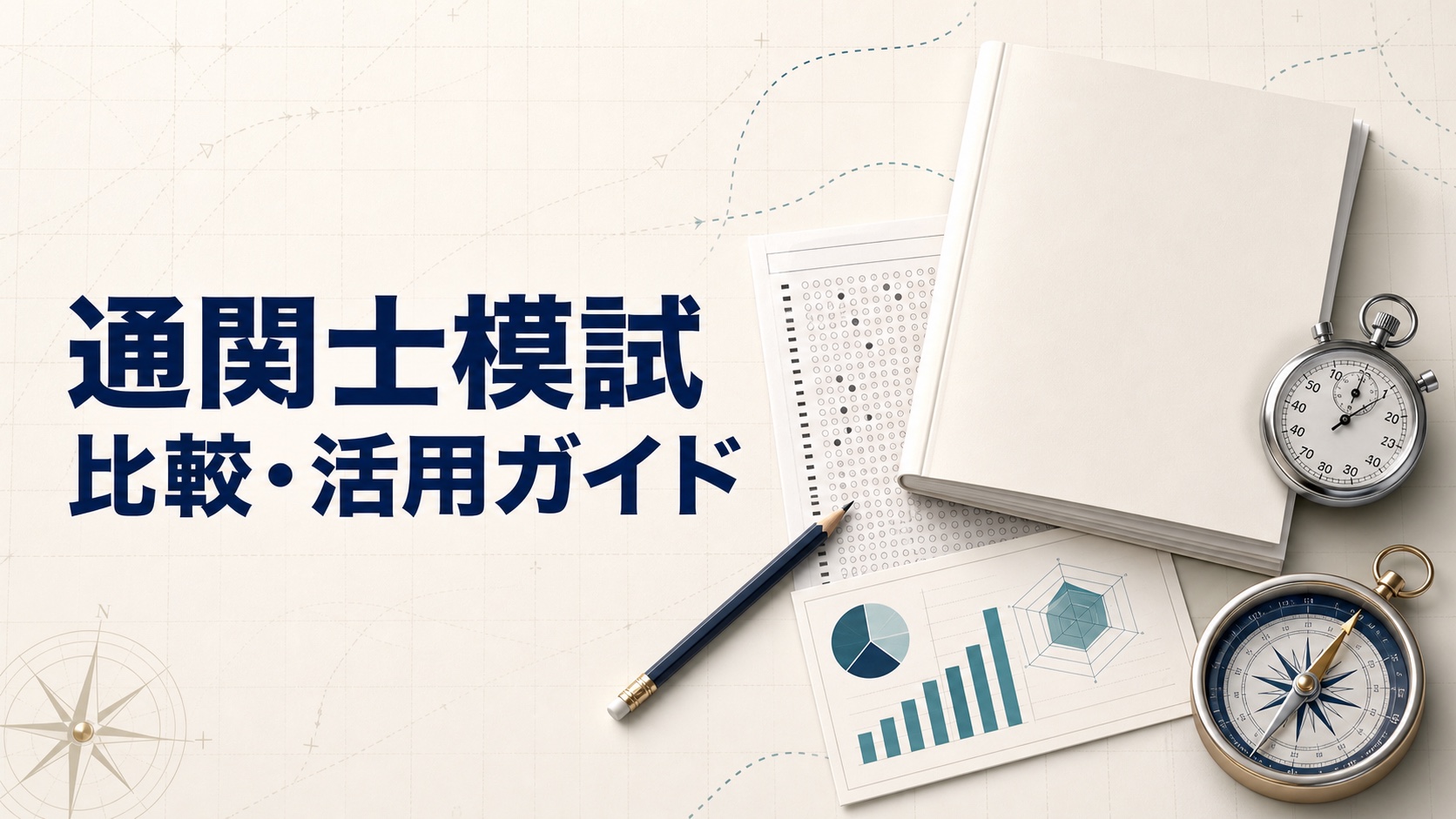 通関士模試の比較と活用方法を示すアイキャッチ