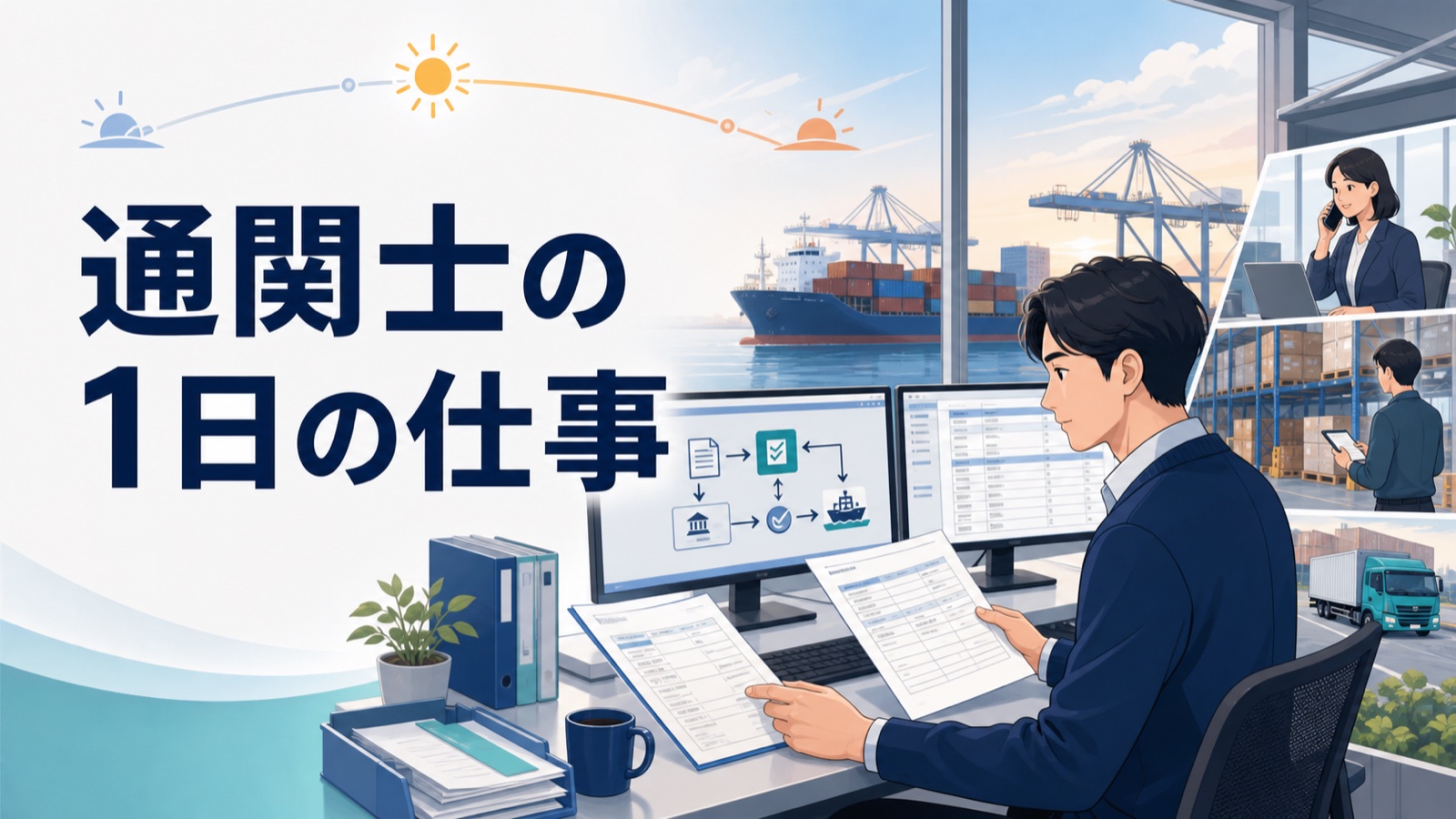 書類審査と貨物調整を行う通関士の1日の仕事
