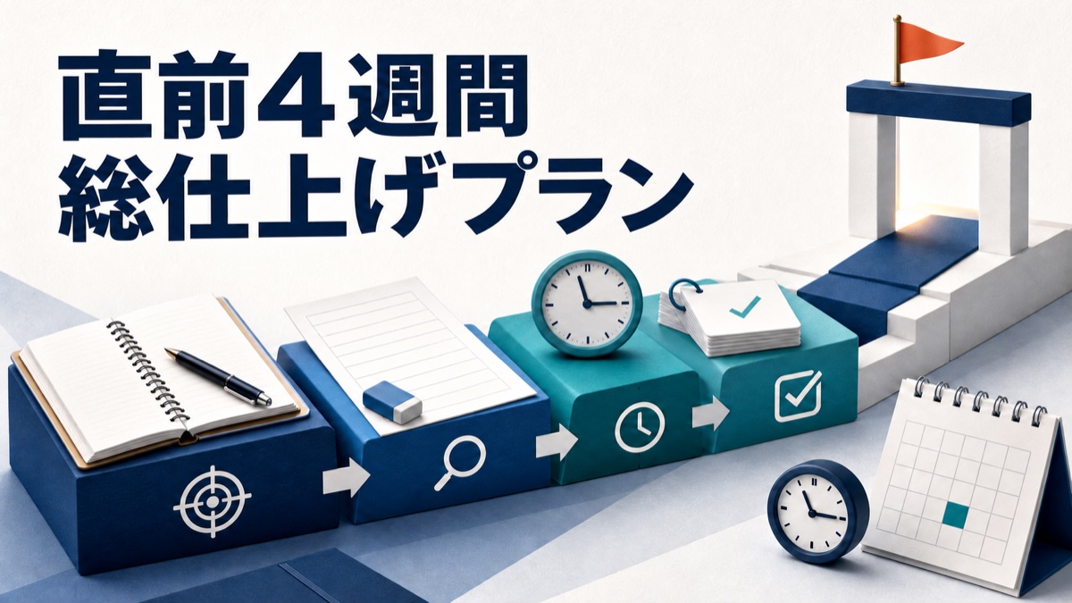 通関士試験の直前4週間を4段階で仕上げる学習プランのアイキャッチ