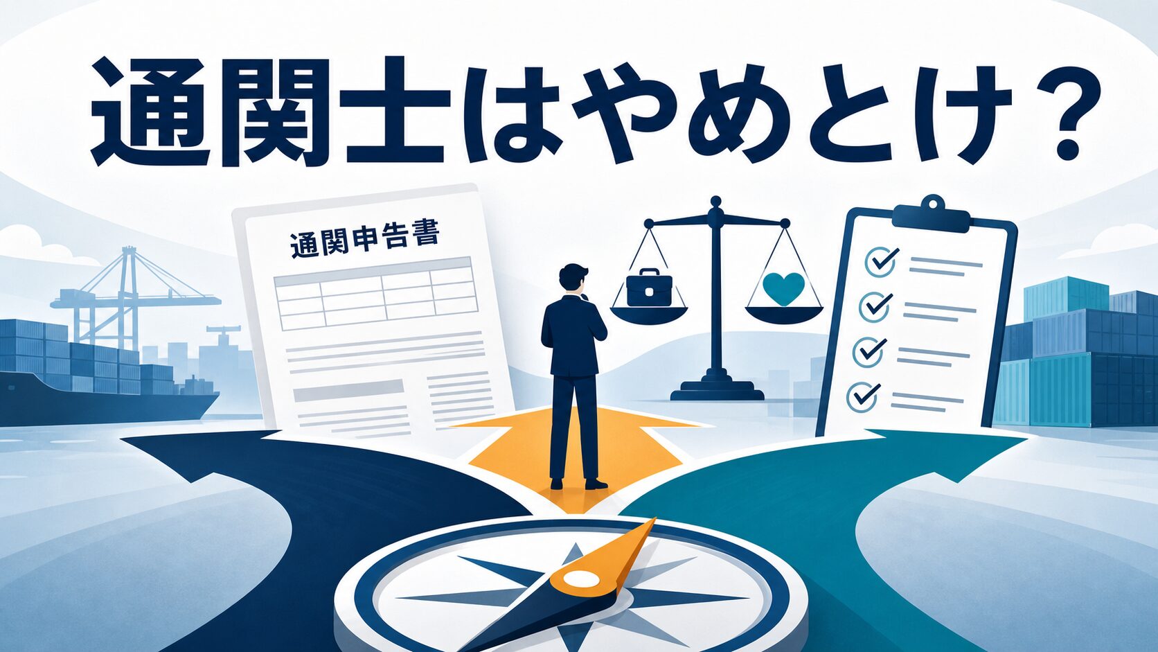 通関士はやめとけと言われる理由と向き不向きを判断する記事のアイキャッチ