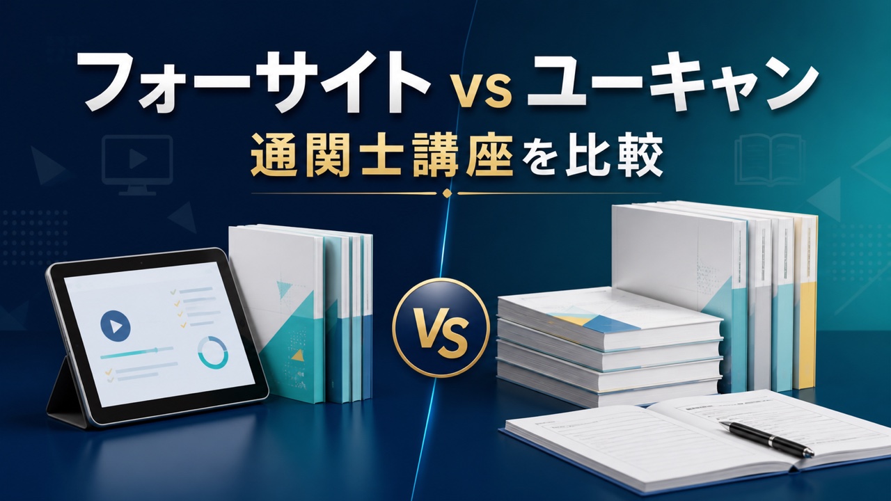 フォーサイトとユーキャンの通関士講座を比較するイメージ